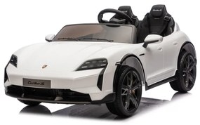 Carro elétrico para Crianças 24V Porsche Taycan Turbo S, 2 Lugares, Rodas Espuma EVA, assento couro ecológico Branco