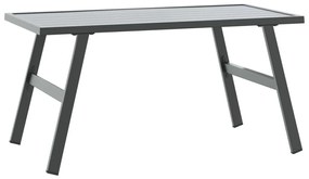 Mesa de centro para jardim 90x45x35 cm aço revestido a pó preto