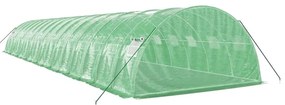 Estufa com estrutura de aço 64 m² 16x4x2 m verde
