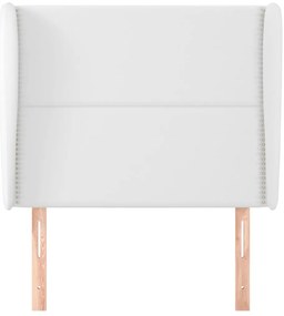 Cabeceira cama c/ abas couro artificial 103x23x118/128cm branco