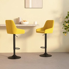 vidaXL Bancos de bar 2 pcs veludo amarelo mostarda
