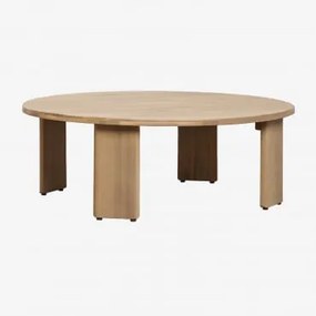 Mesa De Centro Oval Uleno 100x80 Cm Madeira Acácia Marrom Acácia Claro - Sklum