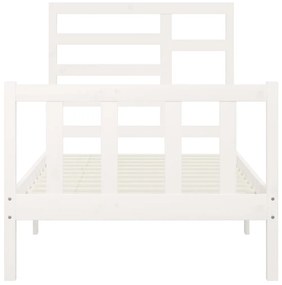Cama sem colchão 100x200 cm madeira de pinho maciça branco