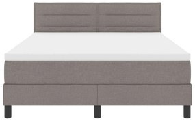 Cama Box Spring com Colchão Taupe 140x200 cm Tecido