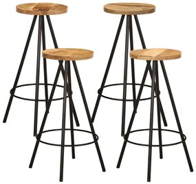 5 pcs conjunto de bar madeira de mangueira maciça