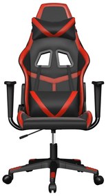 Cadeira gaming massagens couro artificial preto e vermelho