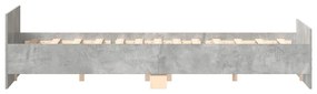 Estrutura cama c/ cabeceira e apoio pés 160x200cm cinza cimento