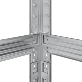 Prateleira para pneus de 2 camadas prateada 110x40x180 cm aço