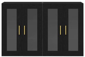 Armários Suspensos 2 peças Carvalho Preto 69,5 x 34 x 90 cm em Madeira