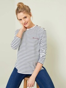 Agora -25% | Camisola estilo marinheiro para personalizar azul escuro as riscas