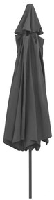 Guarda-sol de jardim com poste de metal 390 cm antracite