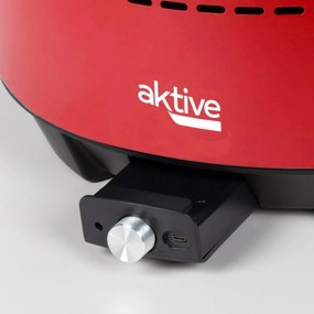 Churrasco Portátil Aktive Redonda Sem fumos Vermelho Aço inoxidável Ferro 34 x 24 x 34 cm