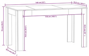 Mesa de Jantar Lunes de 140cm - Branco - Design Moderno