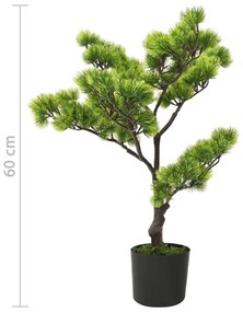 Bonsai pinus artificial com vaso 60 cm verde