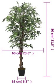 Ácer artificial 224 folhas 80 cm verde