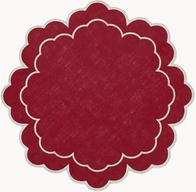 Individual de mesa em forma de flor com bordado Íris