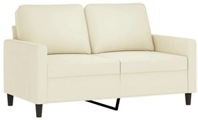 3 pcs conjunto de sofás com almofadas veludo cor creme