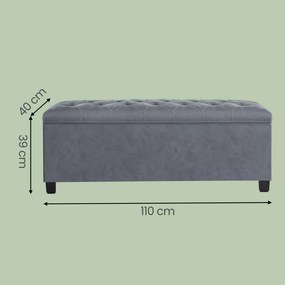 Banco com espaço de arrumação 40 x 110 x 40 cm cinza ardósia