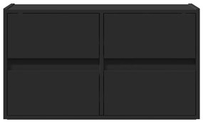 Móvel de parede para TV com luzes LED 80x31x45 cm preto