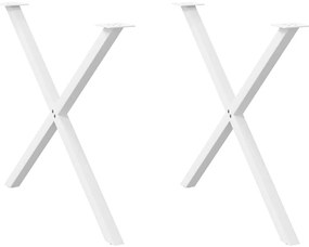 Pés para mesa de jantar em formato de X, 2 peças, branco, 90x (72-73)