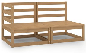 vidaXL 2 pcs conjunto lounge de jardim pinho maciço castanho mel