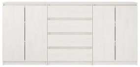 Armários de apoio 3 pcs pinho maciço branco