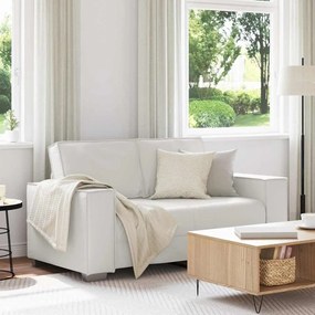Sofá Loveseat vidaXL Branco 120 cm em Couro Sintético
