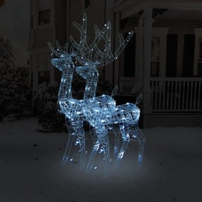 vidaXL Renas decorativas de Natal 2 pcs 120 cm acrílico branco frio