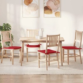 vidaXL Almofadas de Assento 4 pcs Vermelho 40 x 40 x 3 cm tecido