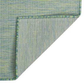 Tapete de tecido plano para exterior 160x230 cm turquesa
