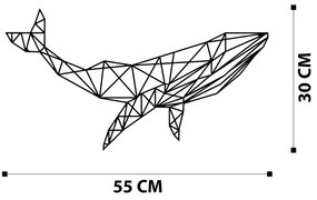Acessório Decorativo de Parede Whale – Preto – 56 x 31 cm