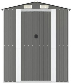 Abrigo de jardim 192x440x223 cm aço galvanizado cinzento-claro