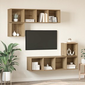 vidaXL Conjunto de móvel de TV 4 pcs carvalho artisiano