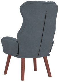 Poltrona Relaxante Veludo Cinza Escuro