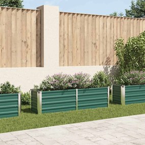Canteiro elevado de jardim aço galvanizado 160x40x45 cm verde