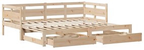 Sofá-cama com gavetão e gavetas sem colchão 90x200 cm