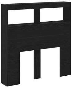Armário cabeceira c/ luzes LED 100x17x102 cm carvalho preto