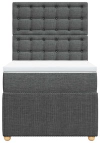 Cama com molas/colchão 90x200 cm tecido cinzento-escuro