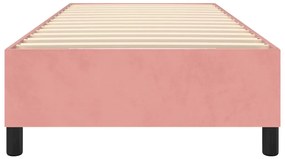 Estrutura de cama 100x200 cm veludo rosa