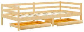 Sofá-cama com gavetas 90x200 cm pinho maciço