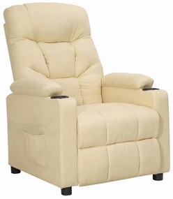 vidaXL Poltrona reclinável tecido cor creme