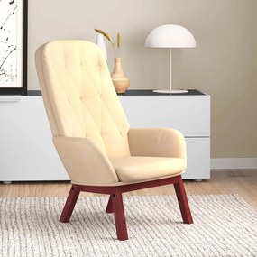 vidaXL Cadeira de descanso veludo branco nata