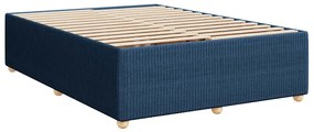 Cama com molas/colchão 140x200 cm tecido azul