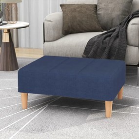 vidaXL Apoio de pés 78x56x32 cm tecido azul