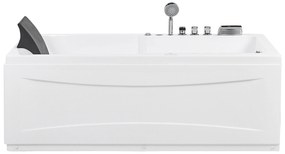 Banheira de hidromassagem versão à esquerda em acrílico branco 169 x 81 cm ARTEMISA Beliani