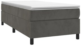 Estrutura de cama sem colchão 90x190 cm veludo cinzento-escuro