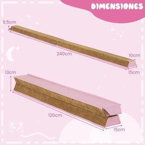 Viga de Equilíbrio Dobrável Infantil GymFlex – Rosa | 240 cm
