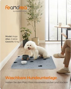 Conjunto de 2 Tapetes laváveis para cães 91 x 86 cm cinzentos