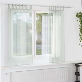 vidaXL Cortinas de voile com laços 2 pcs cinzento-claro 140x175 cm