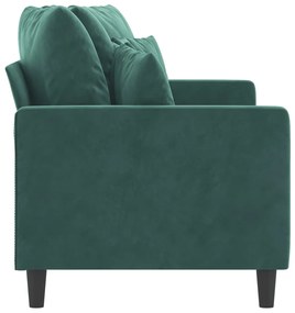 Sofá de 2 lugares 140 cm veludo verde-escuro
